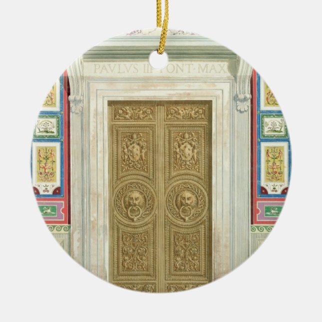 Dörröppning till Raphael-loggiaen på Vaticanen, Julgransprydnad Keramik (Framsidan)