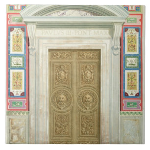 Dörröppning till Raphael-loggiaen på Vaticanen, Kakelplatta