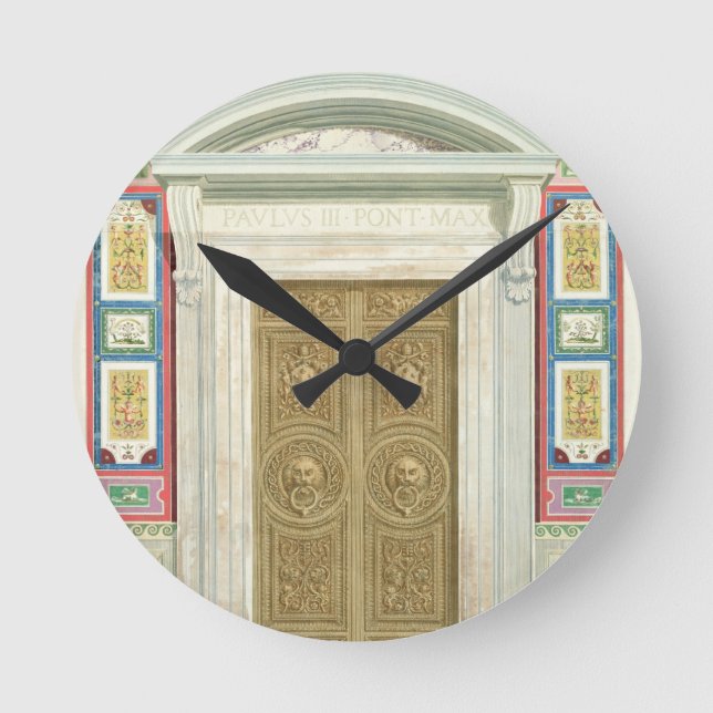 Dörröppning till Raphael-loggiaen på Vaticanen, Rund Klocka (Framsida)