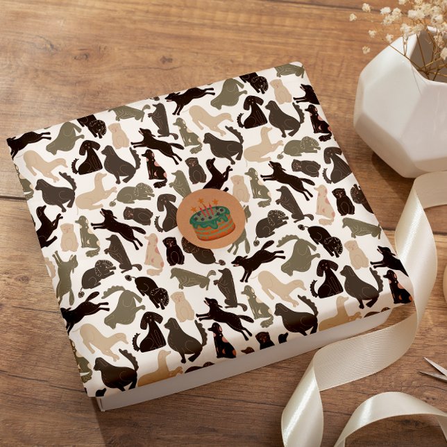 Dörrsilhuett, färglöst, hund, färglös mönster presentpapper (Skapare uppladdad)