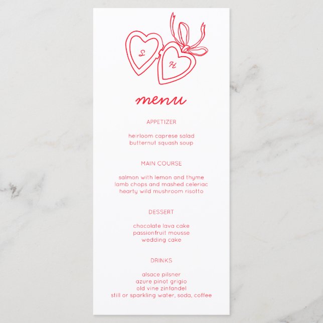 Dörrsketch Modern ANPASSNINGSBAR för Whimsical Hea Meny (Framsida)