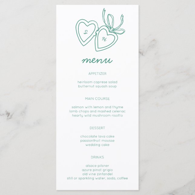 Dörrsketch Modern ANPASSNINGSBAR för Whimsical Hea Meny (Framsida)