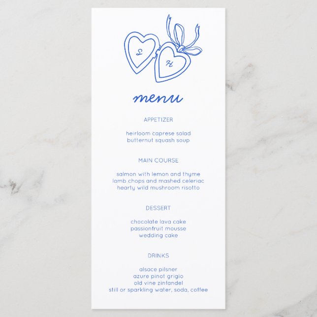 Dörrsketch Modern ANPASSNINGSBAR för Whimsical Hea Meny (Framsida)