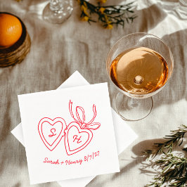 Dörrsketch Modern ANPASSNINGSBAR för Whimsical Hea Pappersservett