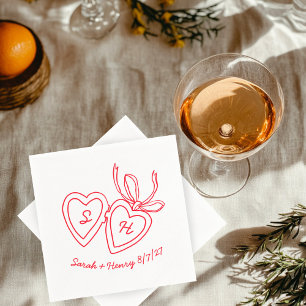 Dörrsketch Modern ANPASSNINGSBAR för Whimsical Hea Pappersservett