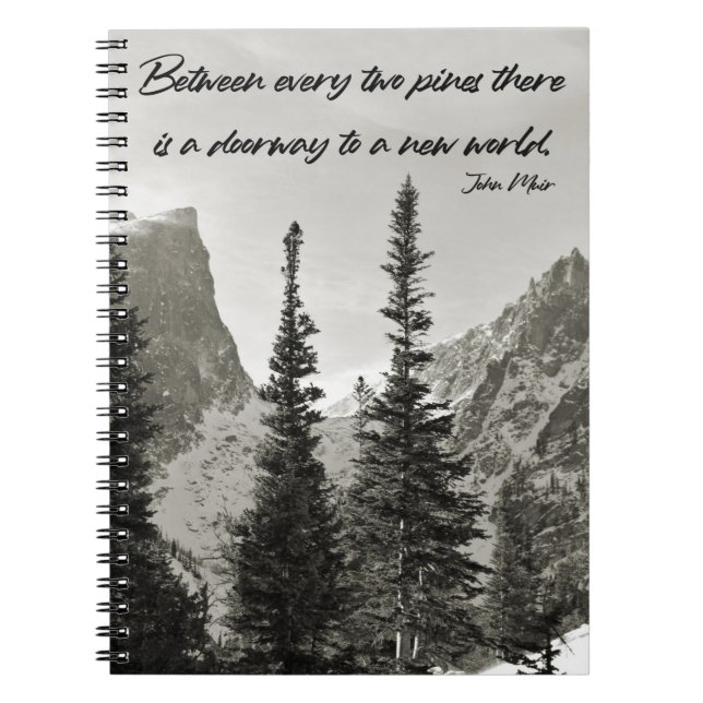 Dörrväg till en ny värld i bergen anteckningsbok (Framsidan)