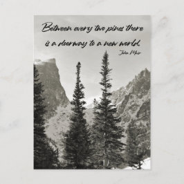 Dörrväg till en ny värld i bergen vykort