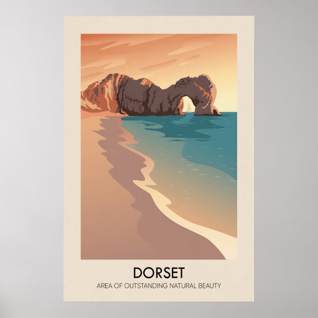 Dorset AONB Travel Poster (Framsidan)