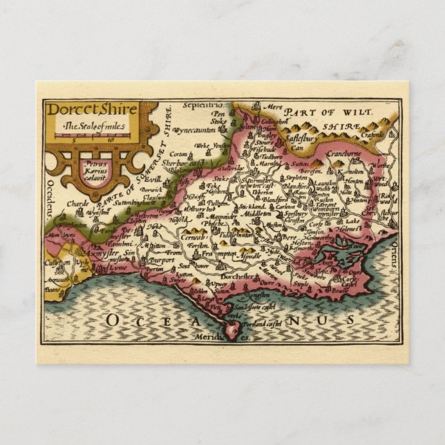 Dorset Dorsetshire County England Old Historic Kar Vykort (Framsida)