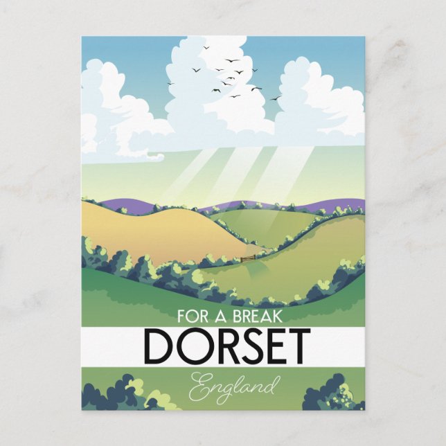 Dorset England resebroschyr Vykort (Framsida)