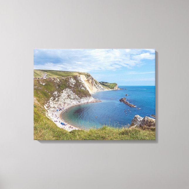 Dorset Man O'Krig Beach view kanvastryck (Framsida)