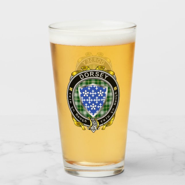 Dorsey/Darcy Irish Shield Beer Glass Glaskopp (Framsida fylld)