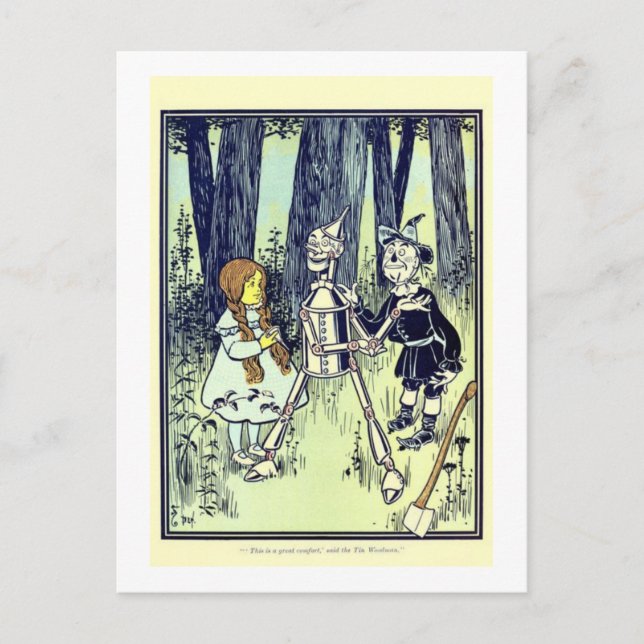 Dorthy & Scare Crow möter Tin Man   Vykort (Framsida)