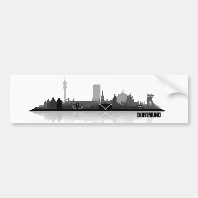 Dortmund City Skyline Bildekal (Framsidan)