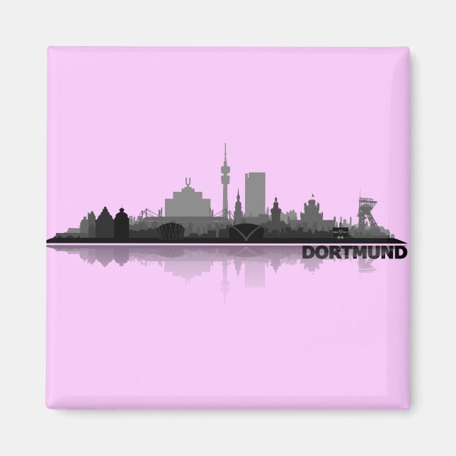 Dortmund City Skyline - Kühlschrankmagnet Magnet (Framsidan)