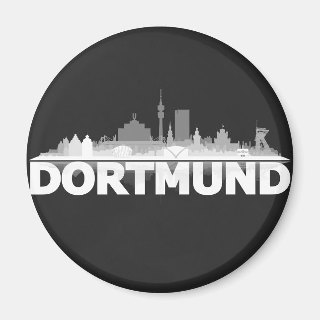 Dortmund City Skyline Kühlschrankmagnet Magnet (Framsidan)
