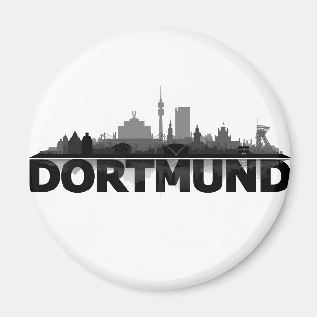 Dortmund City Skyline - Kühlschrankmagnet Magnet (Framsidan)