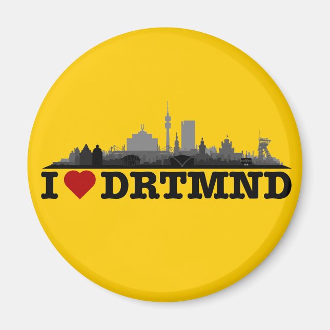 Dortmund City Skyline - Kühlschrankmagnet Magnet (Framsidan)