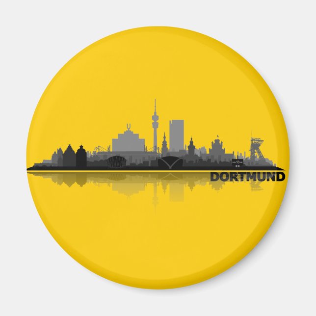 Dortmund City Skyline - Kühlschrankmagnet Magnet (Framsidan)