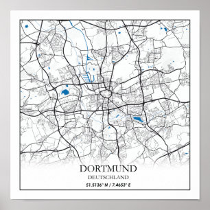 Dortmund Deutschland City Karta Travel Simple Poster