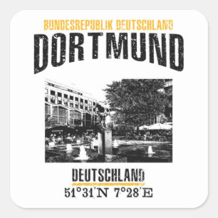 Dortmund Fyrkantigt Klistermärke