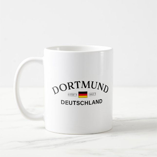 Dortmund Tyskland Koordinater Tyska Kaffemugg (Vänster)