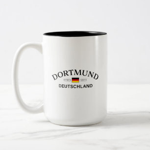 Dortmund Tyskland Koordinater Tyska Två-Tonad Mugg