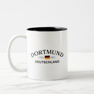 Dortmund Tyskland Koordinater Tyska Två-Tonad Mugg