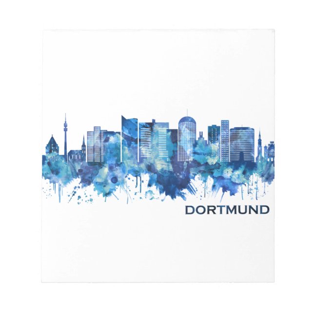 Dortmund Tyskland Skyline Blue Anteckningsblock (Framsida)