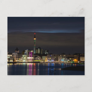 Dortmund, Tyskland skyline natt Vykort