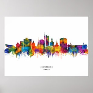 Dortmund Tyskland Skyline Poster