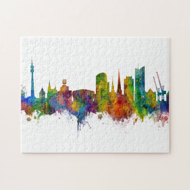 Dortmund Tyskland Skyline Pussel (Horisontell)