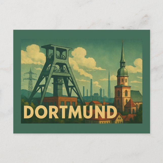 Dortmund Tyskland Stad Konst Vykort (Framsida)