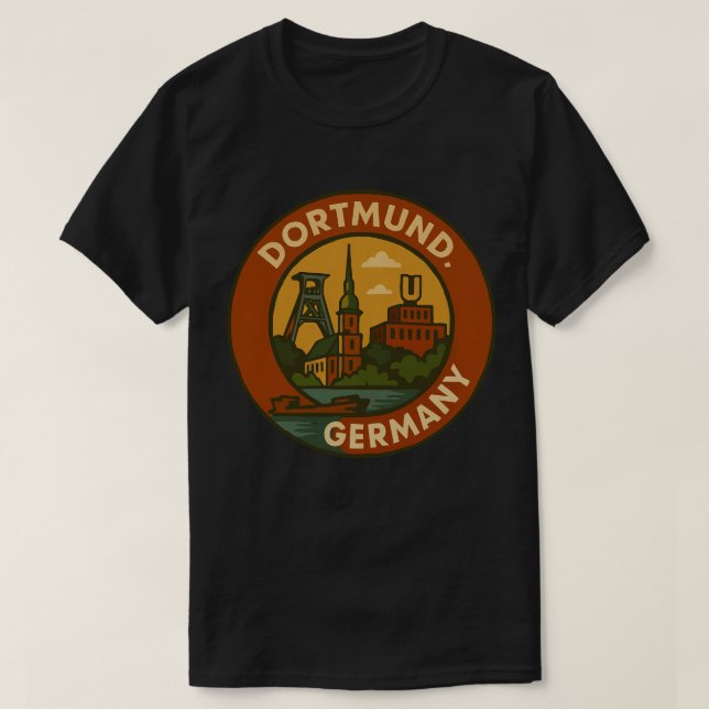 Dortmund tyskt stadsemblem t shirt (Design framsida)