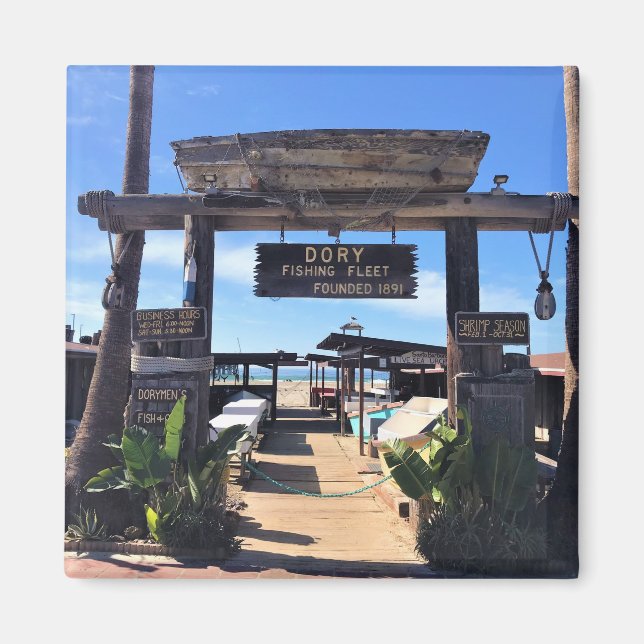 Dory Fishing Fleet, Newport Beach, Kalifornien Magnet (Framsidan)