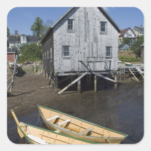 Dorybyggare, Lunenburg, Nova Scotia, Kanada Fyrkantigt Klistermärke