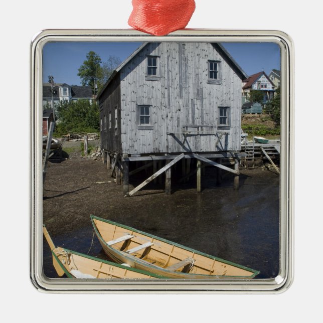 Dorybyggare, Lunenburg, Nova Scotia, Kanada Julgransprydnad Metall (Framsidan)