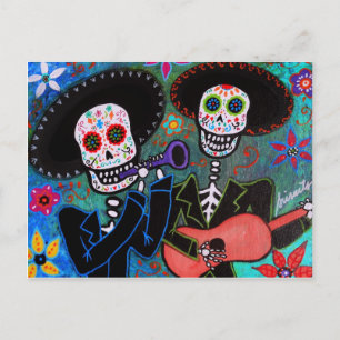 Dos Amigos Dia de los Muertos Vykort