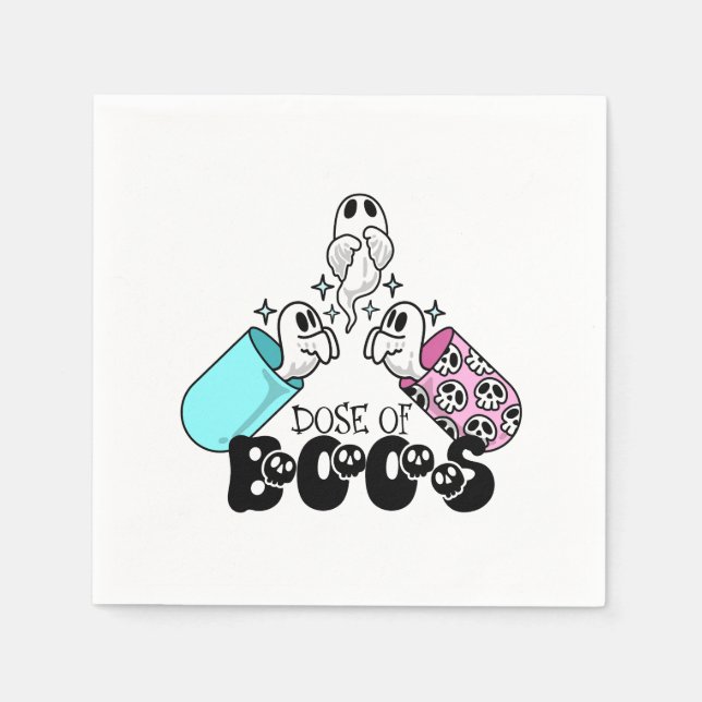 Dos av Boos Funny Ghost Medical Halloween Pappersservett (Framsidan)
