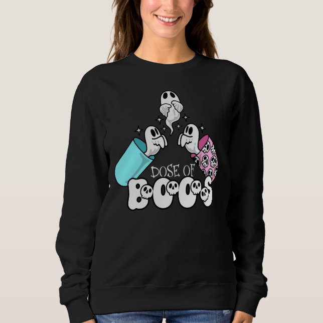 Dos av Boos Funny Ghost Medical Halloween T Shirt (Framsida)