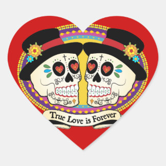 Dos Novios (2 grader) Hjärtformat Klistermärke