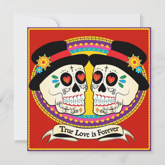 Dos Novios (2 grupper) Square-inbjudan Inbjudningar (Framsida)