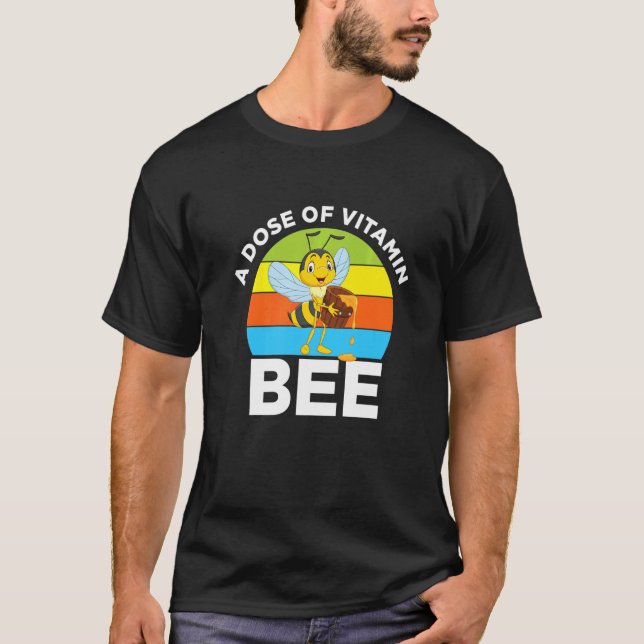 Dos Vitamin Bee Honeybee Biodlingsbeee Jordbrukssv T Shirt (Framsida)