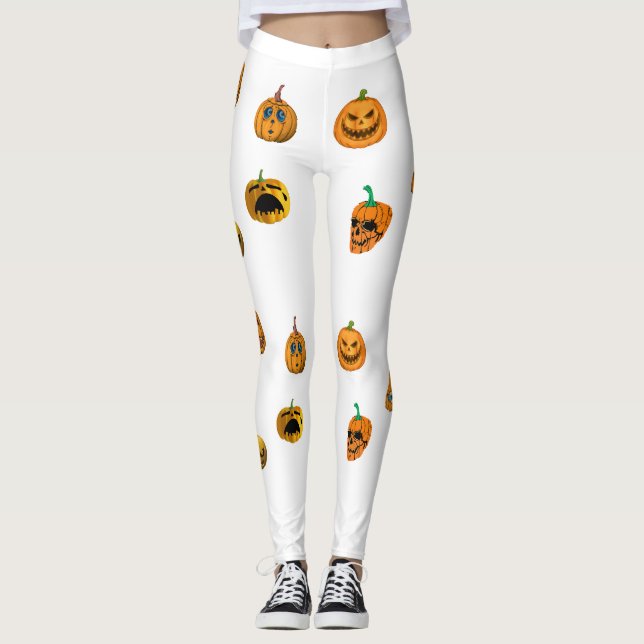 Dosera till Bära Halloween Pumpkin Leggings (Framsida)
