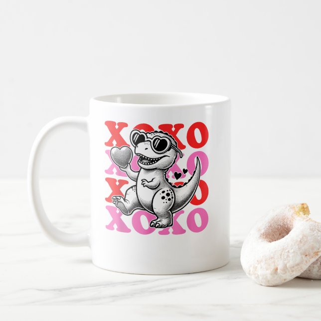 Dosering med Xoxo Mönster för alla hjärtans dag Kaffemugg (Med munk)