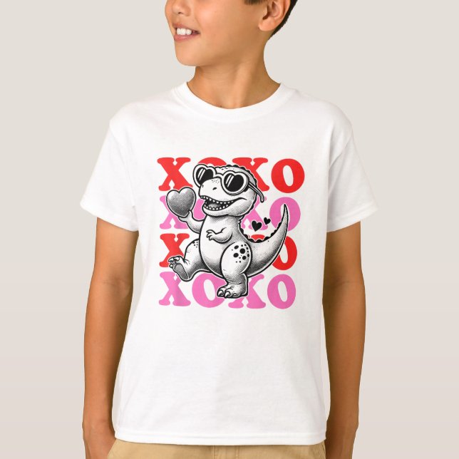 Dosering med Xoxo Mönster för alla hjärtans dag T Shirt (Framsida)