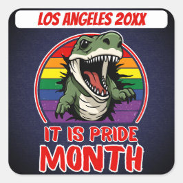 Dosering på Rainbow Flagga Färg Bakgrund Fyrkantigt Klistermärke