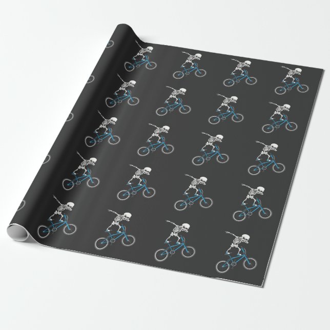 Dosering Skeleton mtb Cycle BMX Roligt Presentpapper (Utrullad)