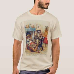 Dosing Cat and Baby Cat, Louis Wain T Shirt