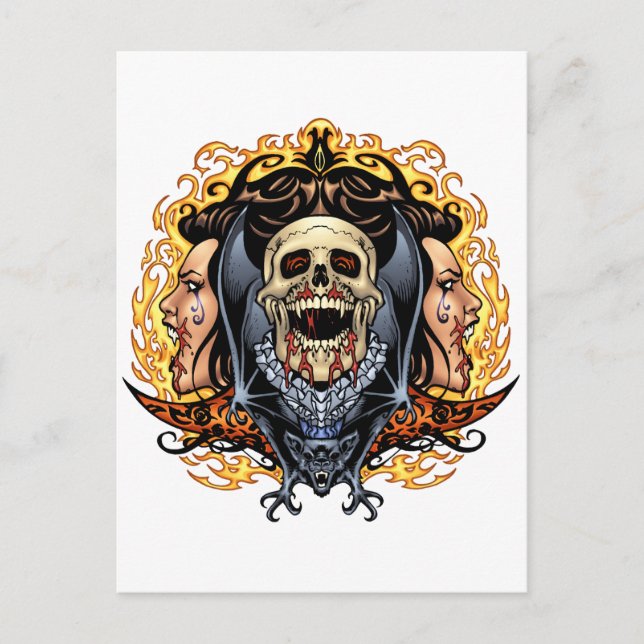 Döskallar, anpassadet Vampyrer och Fladdermus av A Vykort (Framsida)